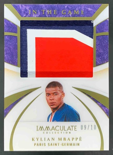 Kylian Mbappe 2020-21 Panini Immaculate In the Game Match Worn Patch /10