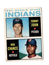 1964 TOPPS CLEVELAND ROOKIE STARS BASEBALL CARD TOMMY JOHN #146 - F. rookie card picture