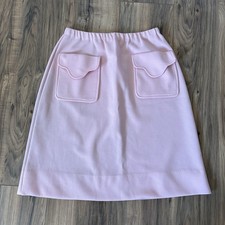 Vintage 70s Pink Women s 12 Skirt Pockets Casual Preppy Fairy Spring Easter