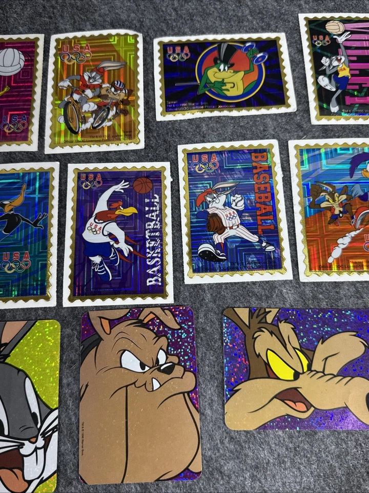 16 Looney Tunes 1996 Warner Bros Vending Hologram VINTAGE STICKER Taiwan Olympic - Image 3 of 4