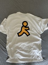 AOL AIM Running Man T-shirt America Online VINTAGE 90’s Instant Messenger S NEW