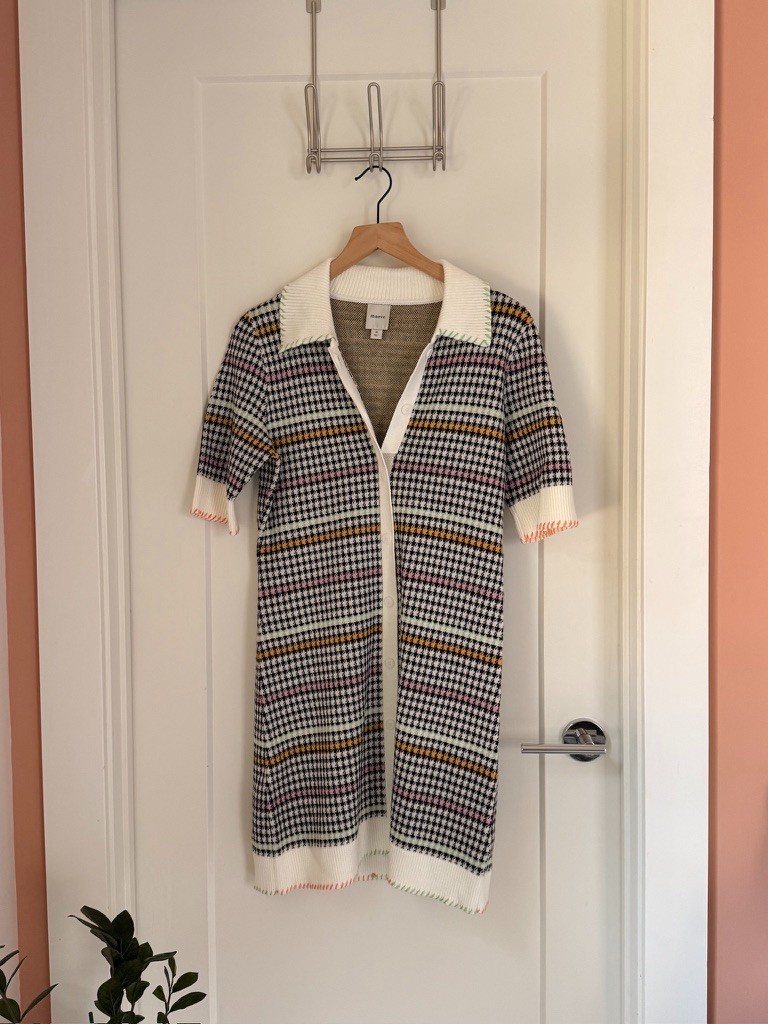 ANTHROPOLOGIE Maeve Mini Dress Women Buttondown Sweater Shift Prep Medium