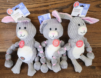 #ad #ad *3* Outward Hound 16quot; Thunda Tugga BUNNY Plush Squeaky Dog Tug Toy K9 TUFF GUARD $20.25