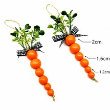 5pcs Carottes en bois pendentif en bois de Pâques pour Joyeuses Pâques