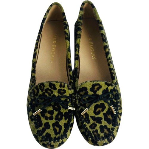 NWOT Jack Rogers Calf Hair Millie Mocassin Bow Loafer Flat Green Black Size 8.5 - Picture 6 of 15