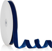 Navy Blue Velvet Ribbon 5/8" x 20 Yards for Crafts and Gift Wrapping