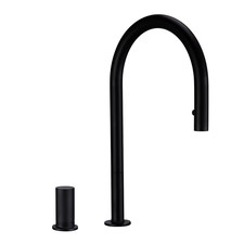 Swivel Kitchen Faucet Brass Material Kitchen Alba Matt Black Pull down Head Sink
