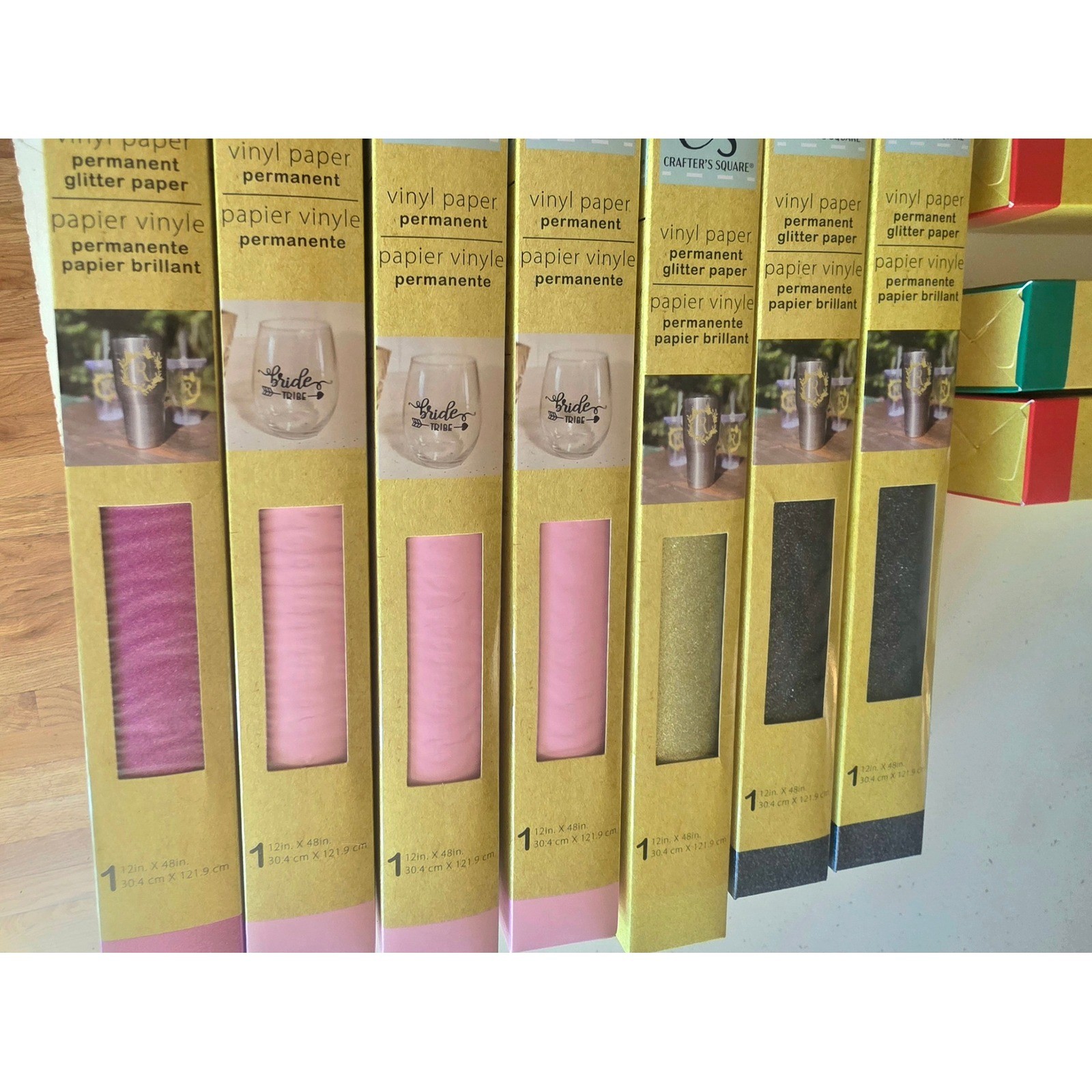 Crafter's Square Vinyl Paper Permanent Glitter Iron On Sheet 12inx48in DIY