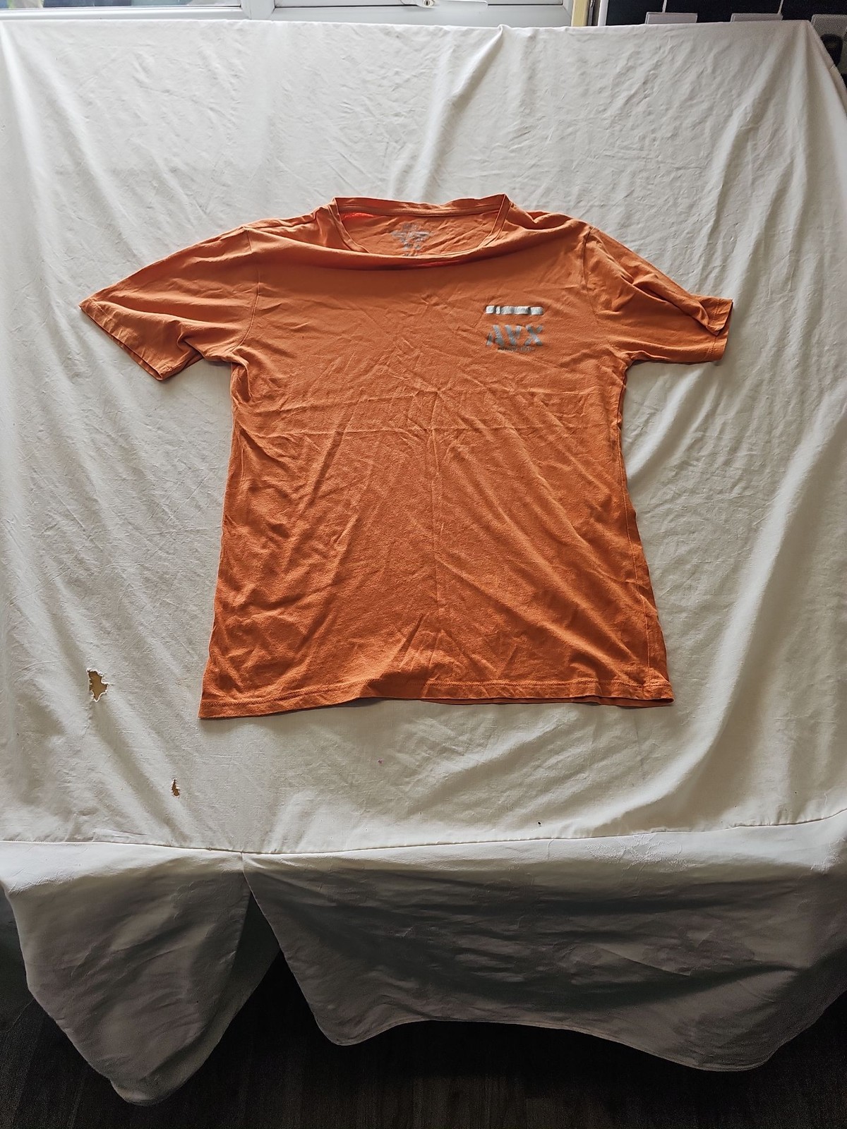 Avirex AVX Orange Graphic Tee Shirt Size XL i612
