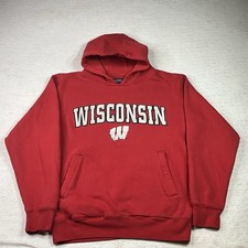 Wisconsin Badgers Men s Red Vintage Hoodie M Champs Exclusive University College