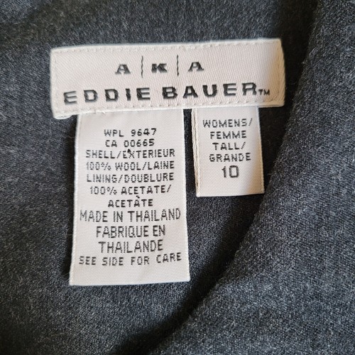 Eddie Bauer Gray Wool Dress Size 10 Midi Fit & Flare Sleevless Lined - Picture 2 of 11