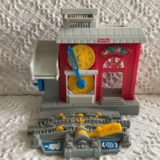 Fisher Price Geotrax Train Workin Town GeoMotion Work Mill Factory Red Engine