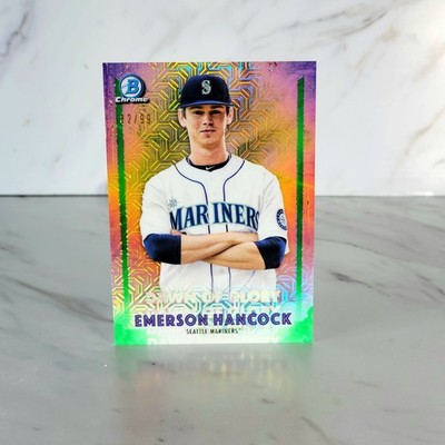 2021 Bowman Chrome Dawn Of Glory #DG-11 Emerson Hancock Green Mojo Prizm RC /99.