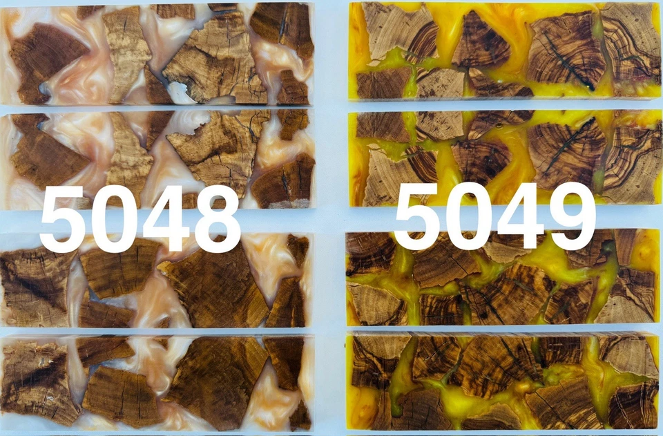 Básculas para cuchillos * Híbrido Olive Burl y Epoxi * Color polvo de mica Foto 4 de 4