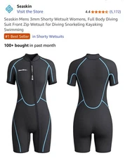 3mm Shorty Wetsuit Women - Neoprene Front Zip NEW Size XL  Free Shipping Zifumei