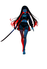 Ochaco Uraraka Katana Stance Vinyl Car Decal Sticker 7" Weatherproof