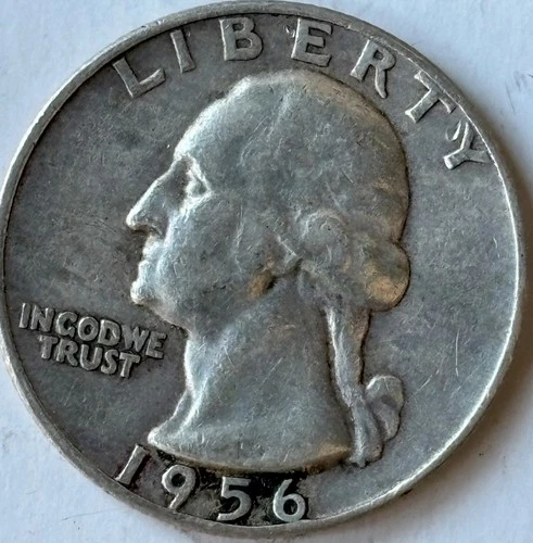 1956-D Washington Quarter Denver Mint Silver 25C Circulated Business Strike