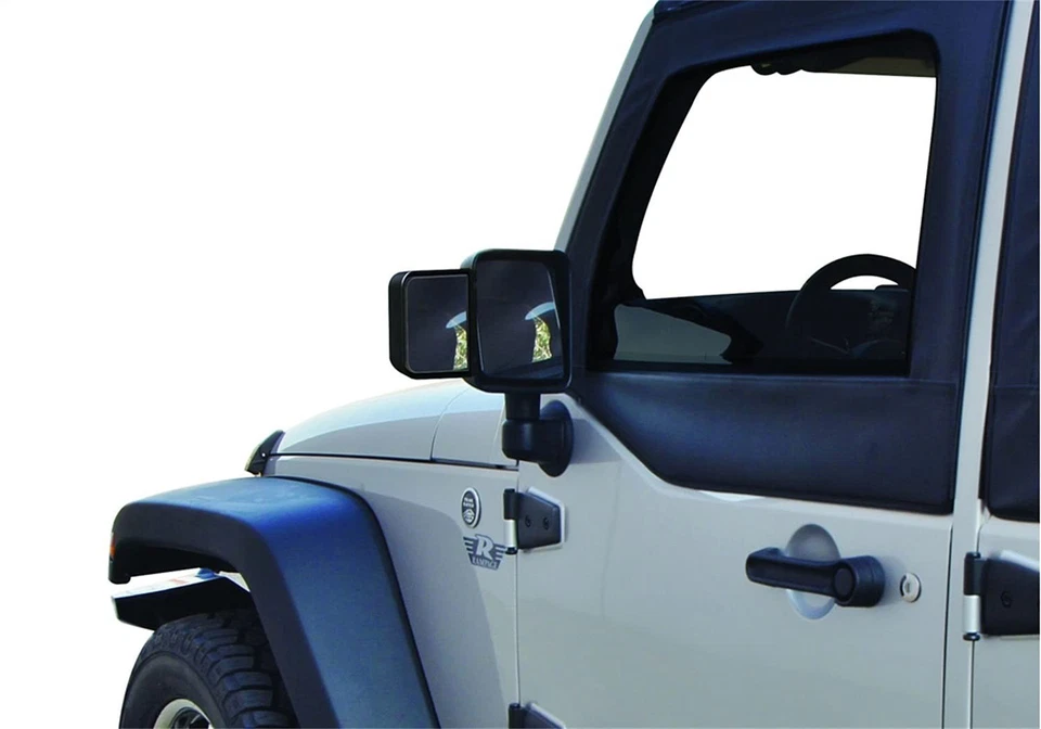 Extensiones de espejo retrovisor de remolque Rampage Products para Jeep Wrangler Jk | negro Foto 2 de 2