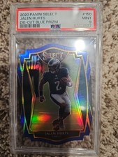 2020 Panini Select - Premier Level Jalen Hurts #150 Blue Prizm Die-Cut (RC)Psa 9