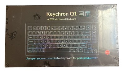 KEYCHRON Q1 V2 Wired Mechanical Keyboard Swappable RGB Red Switch Knob V -Blue