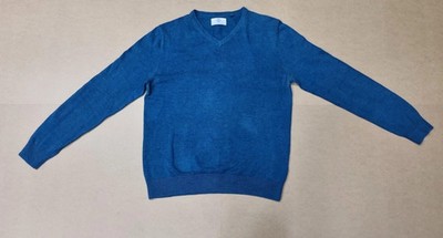 C&A Herren Pullover, Gr. L, Blau, V-Ausschnitt, Langarm, The Basics Kollektion