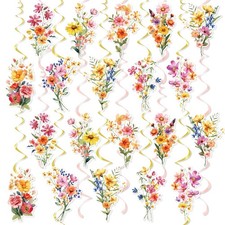 30PCS Wildflower Hanging Swirls Wild Flower Party Decorations Floral Baby Sho...