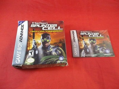 Tom Clancy's Splinter Cell Pandora Tomorrow Game Boy Advance Box &Manual NO GAME