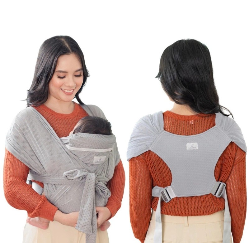 BabbleRoo Baby Essentials Baby Sling Carrier, Secure & Comfortable Gray NEW