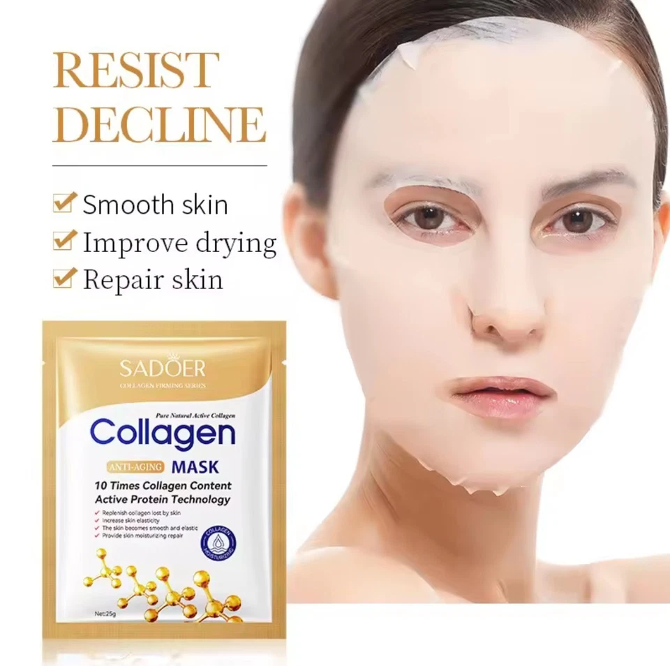 5x Collagen Face Mask Anti Wrinkle Deep Hydrating Overnight Facial Mask Sadoer - Image 3 of 4