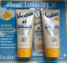 Vacation Classic Sunscreen SPF 50 -6 fl oz / 177 mL 2-Pack 1 Air Fresher Sealed