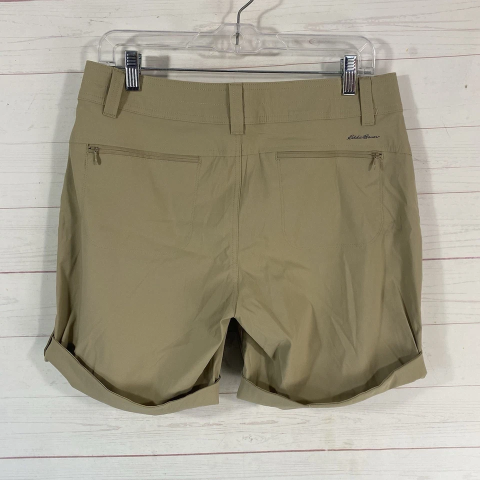 Bermudas de senderismo Eddie Bauer para mujer con dobladillo enrollado talla 8 beige mezcla de nailon Foto 3 de 4