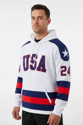 Rob McClanahan USA Hockey Miracle on Ice 1980 Team Jersey Official White Hoodie