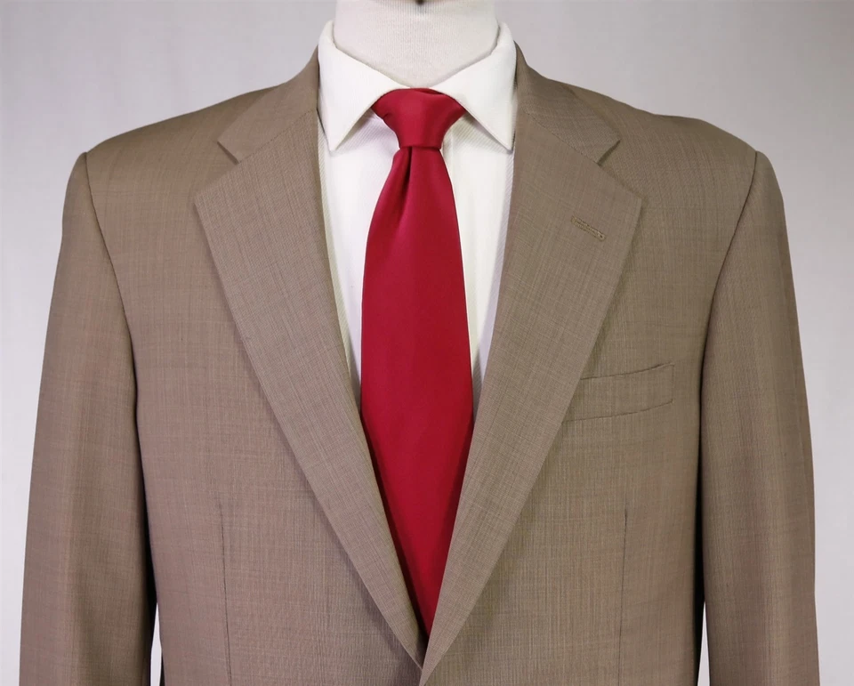 Traje a medida personalizado Tom James Holland & Sherry marrón tic tejido 2-Btn 40R Foto 3 de 4