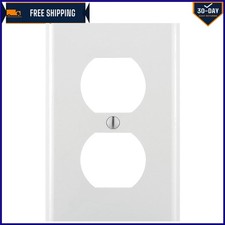 Modern White 1-Gang Receptacle Cover - Easy Maintenance Thermoplastic, 80703-W