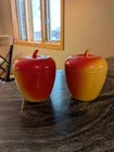 Vintage Hazel Atlas Apple Shaped Milk Glass Jam/Jelly Jars