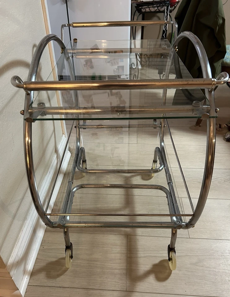 Carro de barra cromado tubular Art Deco años 30 - vintage - MCM Foto 4 de 4