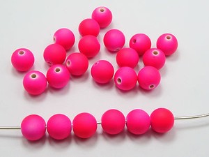 0.32/" 200 Matte Neon Orange Color Acrylic Round Beads 8mm Rubber Tone