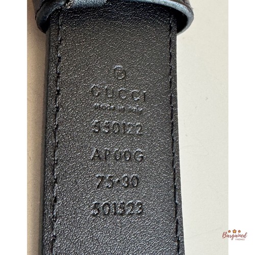 Cintura Gucci Zumi originale in pelle nera oro ad incastro con fibbia G Horsebit 75/30 - Foto 7 di 12
