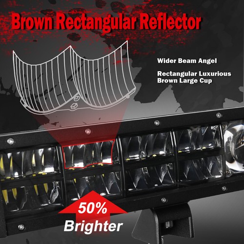 22" Led light bar Spot Flood Laser Work Driving offroad Boat Truck SUV ATV 20" - Foto 6 di 8