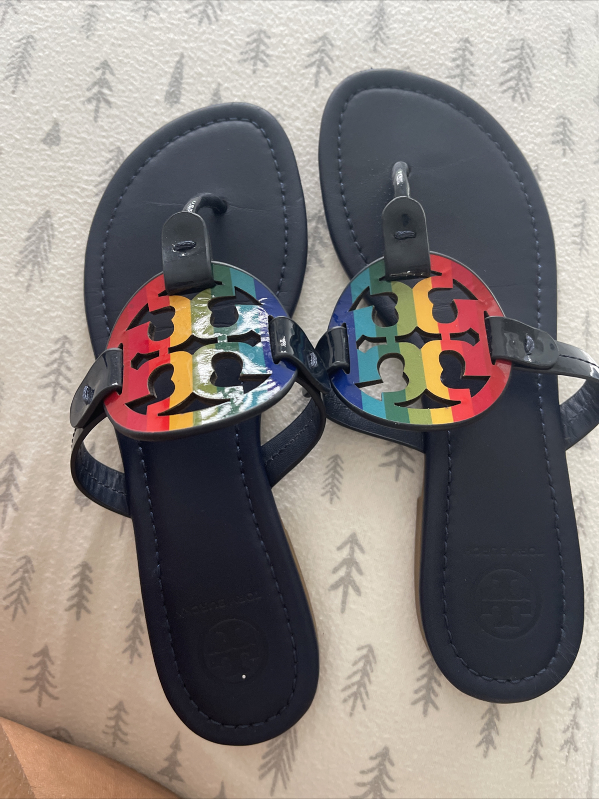 tory burch sandals rainbow