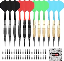 Darts Plastic Tip,Soft Tip Darts Set,12 Pcs 18 Gram with 50 Extra Dart Tips for 