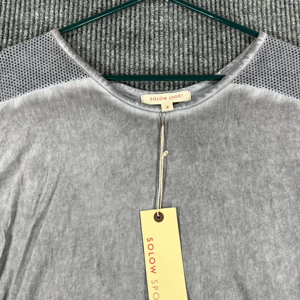 SOLOW Sport Shirt Womens Small Gray Long Dolman Sleeve Casual Comfort New - Image 2 of 4