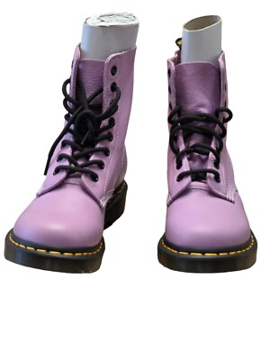 DR MARTENS 1460 Pascal Lilac Leather Black Lace Up Boots Size 6/7L  Mismatched