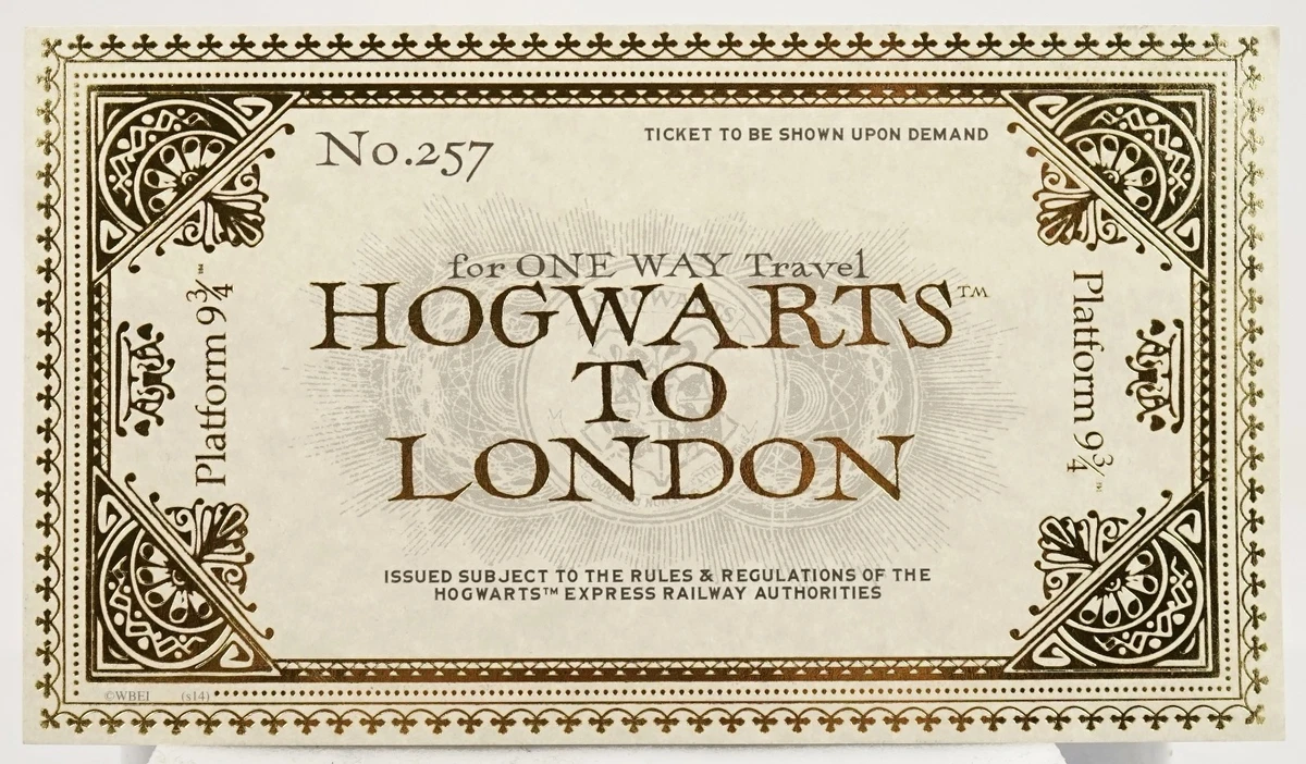 Harry potter ticket to hogwarts hot sale