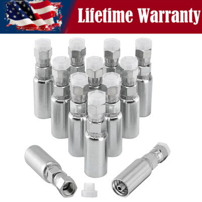 12 Pack 1/4'' Hose x 1/4'' JIC 37° Female Hydraulic Hose End Fitting Swivel Crimp