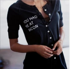 Daydream Nation You Had Me At Bacon Romper Sleeper Black S