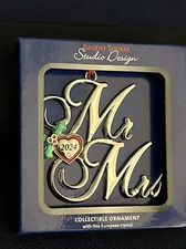 REGENT SQUARE STUDIO DESIGN  WEDDING 2024 COMMEMORATIVE HOLIDAY ORNAMENT NEW