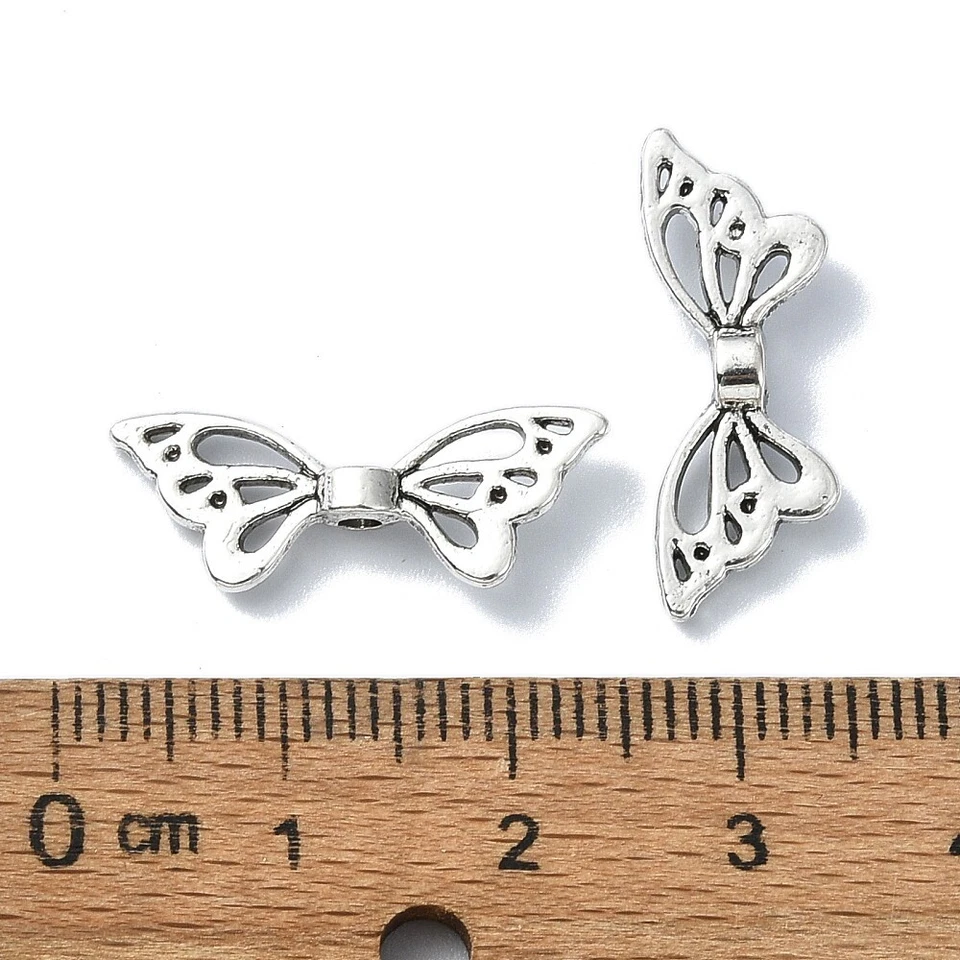Tibetan Silver Spacer Beads Wings Angel Hollow Butterfly 22mm x 8mm 20pcs - Image 2 of 3