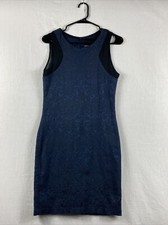 Harlowe & Graham Blue Lace Sleeveless Shift Dress Womens Size Medium