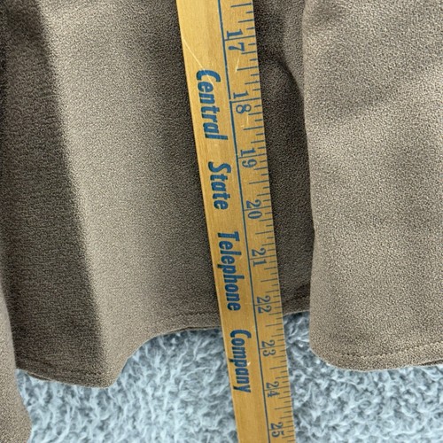 Womens Size 10 Brown A Line 100% Wool Skirt Zip Lined Pleated Knee Flare Career - Picture 5 of 7